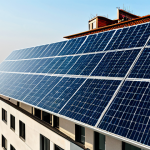 **

"A modern building with integrated solar panels (BIPV) seamlessly blending into the facade, fully clothed engineers inspecting the installation, Istanbul cityscape in the background, safe for work, appropriate content, perfect anatomy, natural proportions, professional architectural photography, high resolution, modest."

**